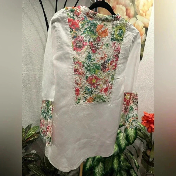 Soft Sorroundings floral lace details blouse size M - Picture 4 of 9